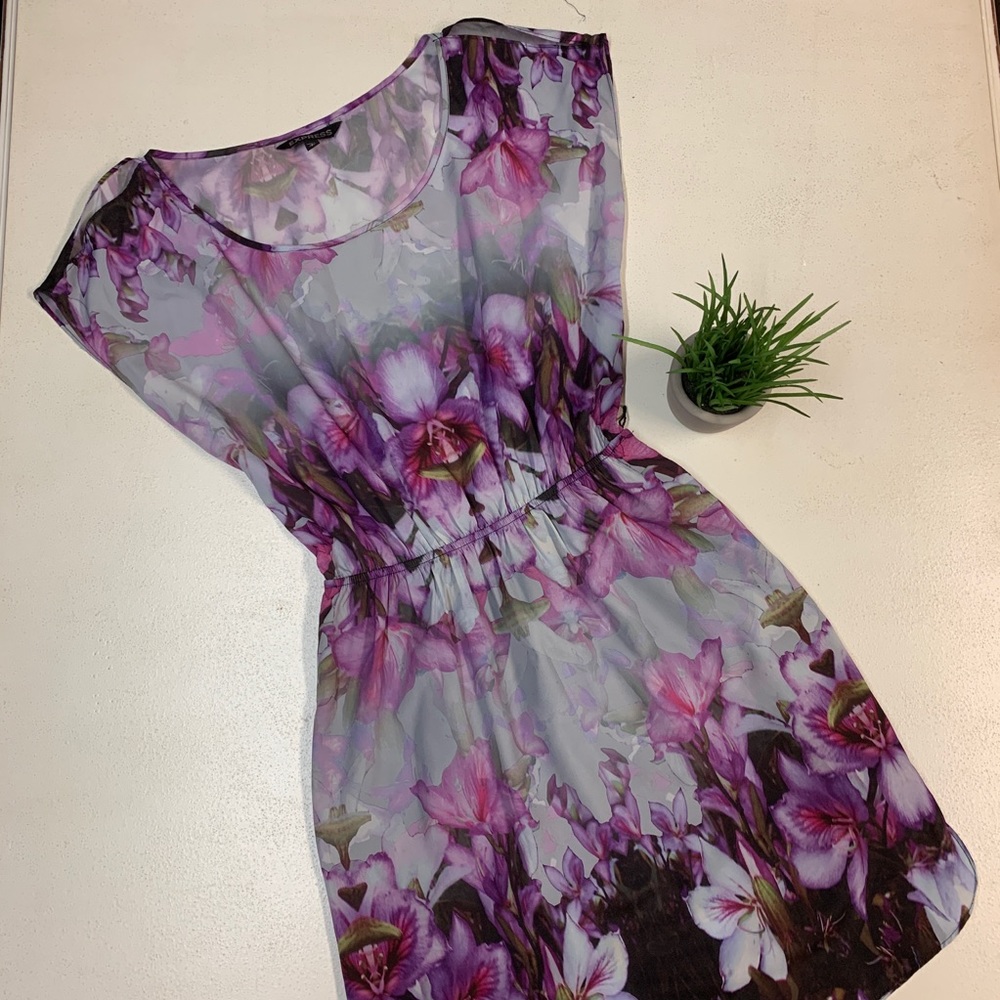 Purple floral dress